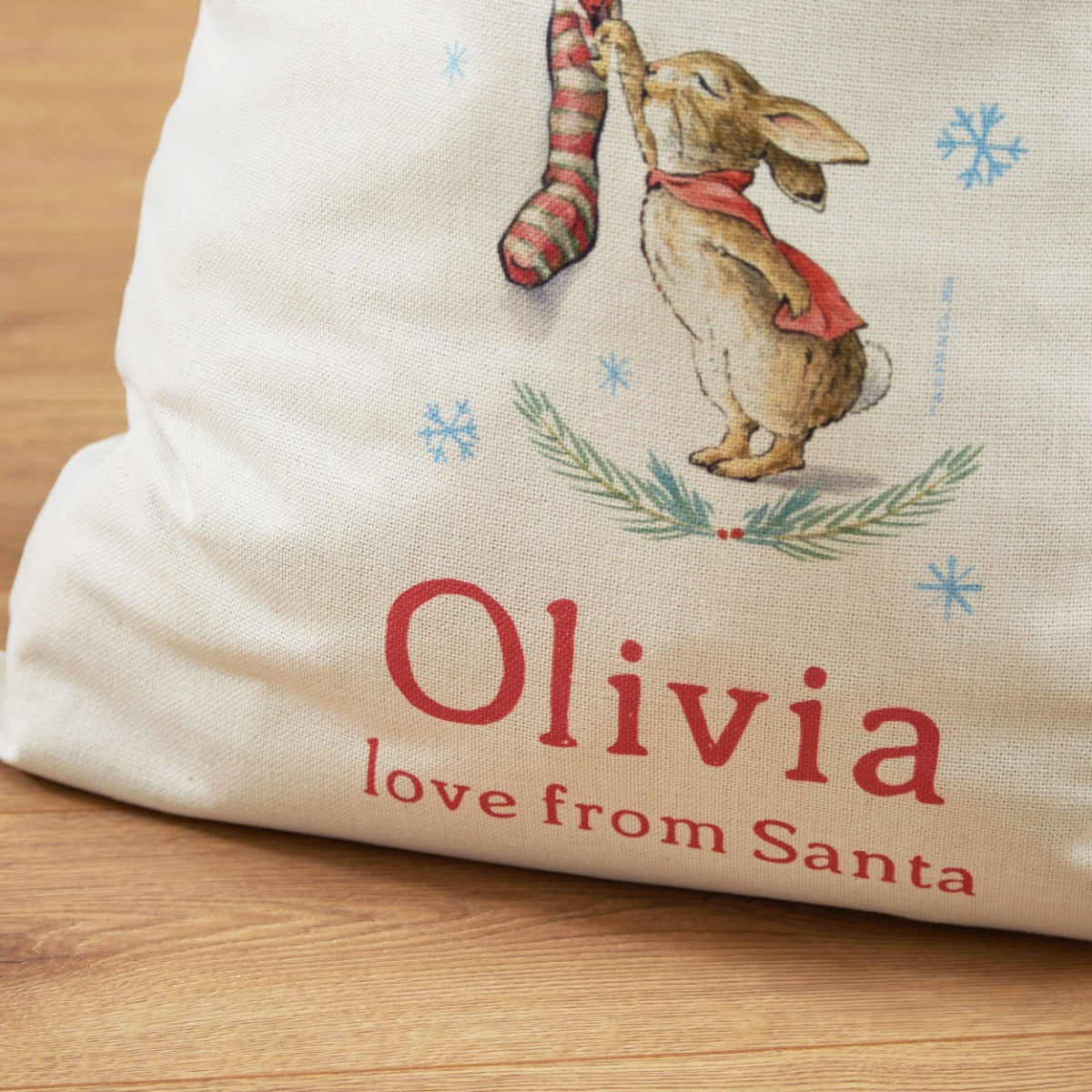 Personalised Flopsy™ Bunny Pink Christmas Sack