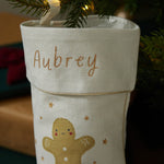 Personalised Gingerbread Small Cream Stocking