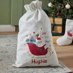 Personalised Santa Sleigh Cream Gift Sack