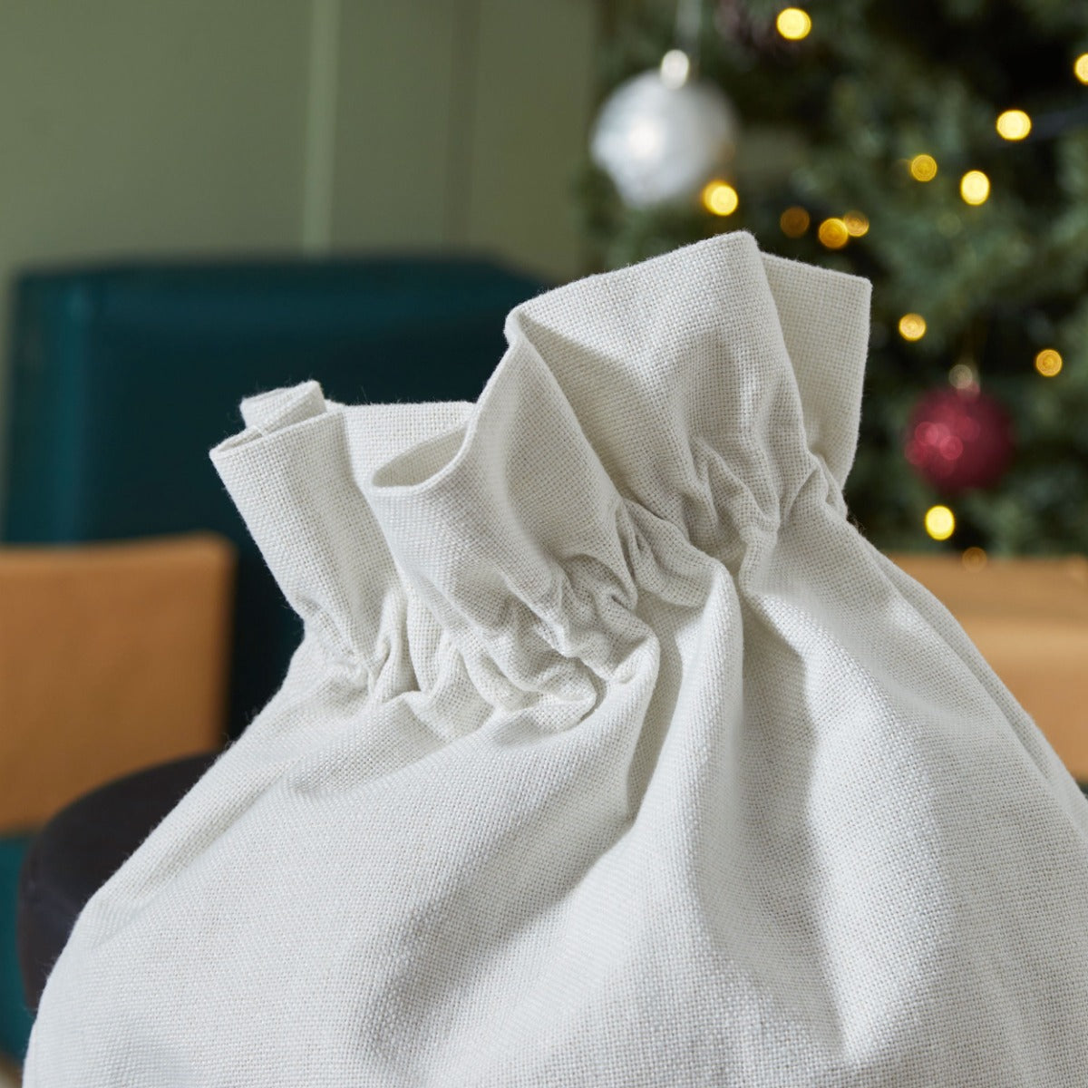 Personalised Santa Sleigh Cream Gift Sack