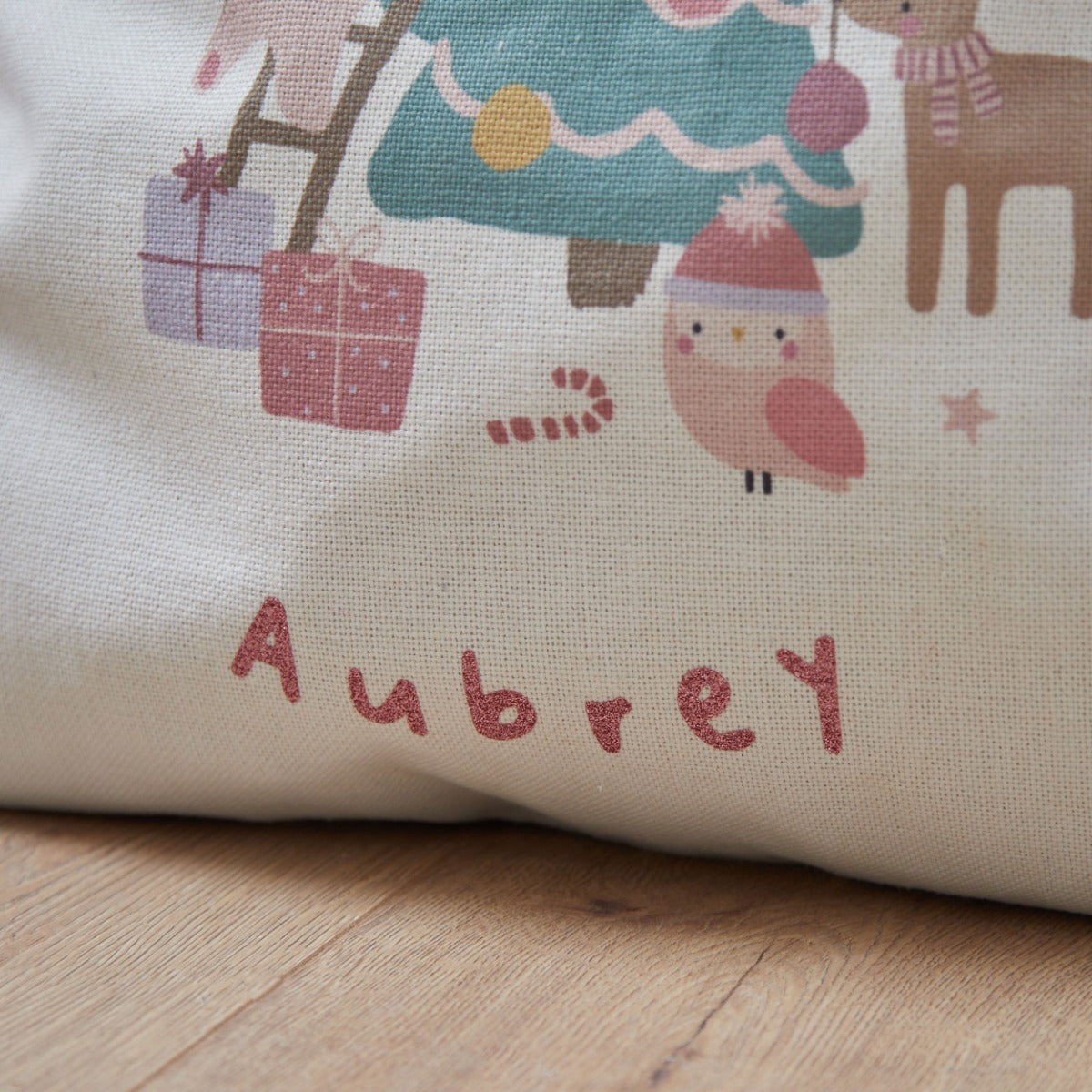 Personalised Pink Christmas Cream Sack