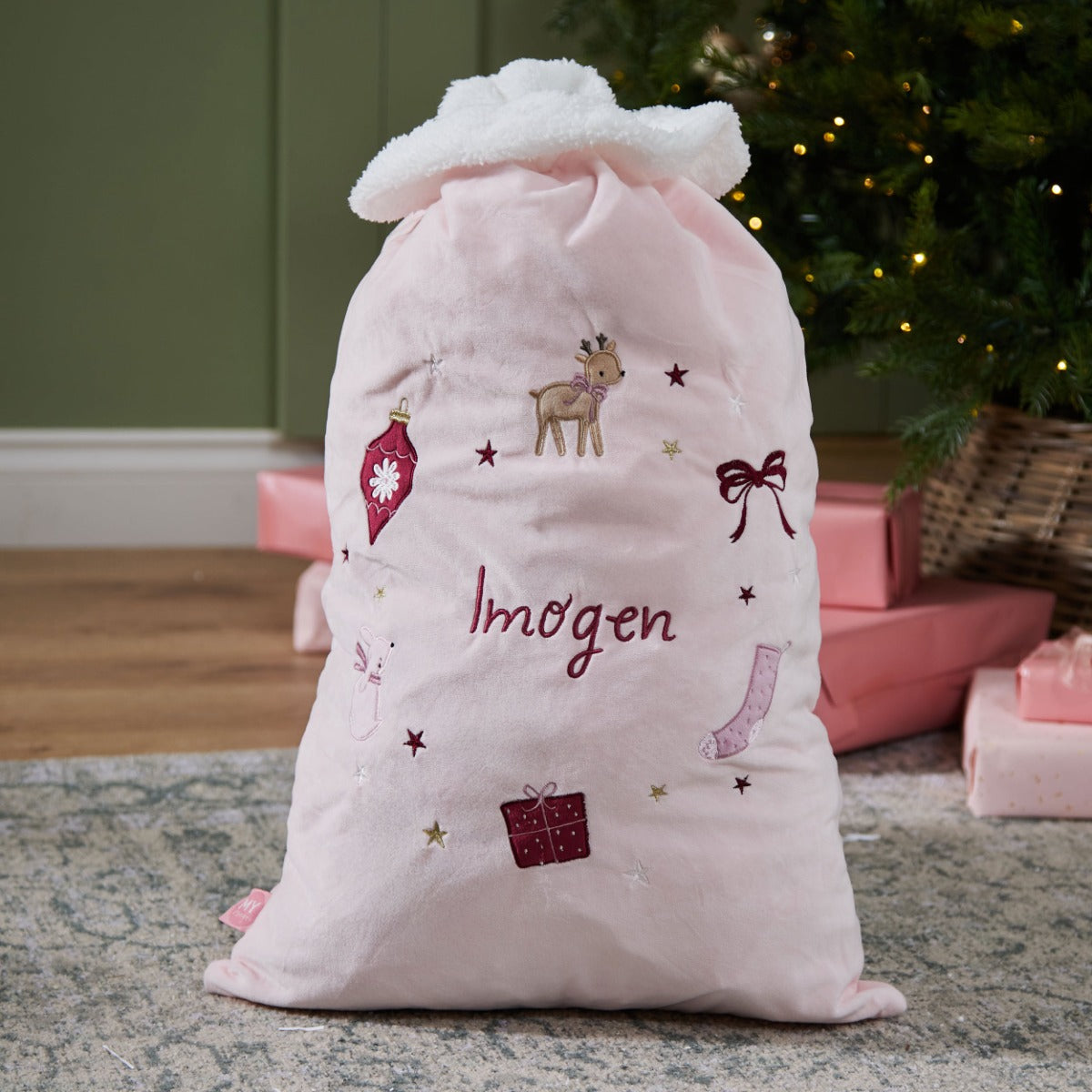 Personalised Pink Christmas Gift Sack