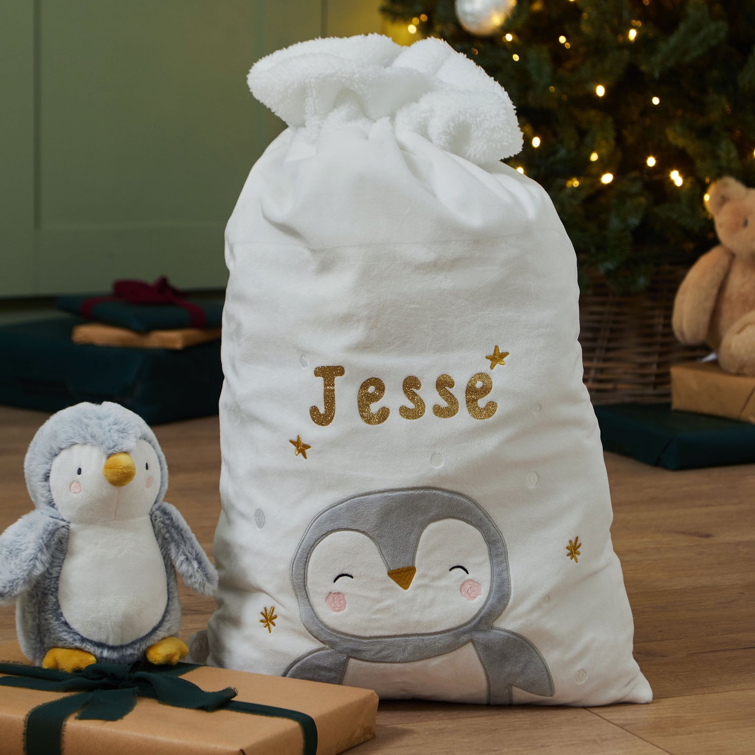 Personalised Pippin Penguin Gift Sack