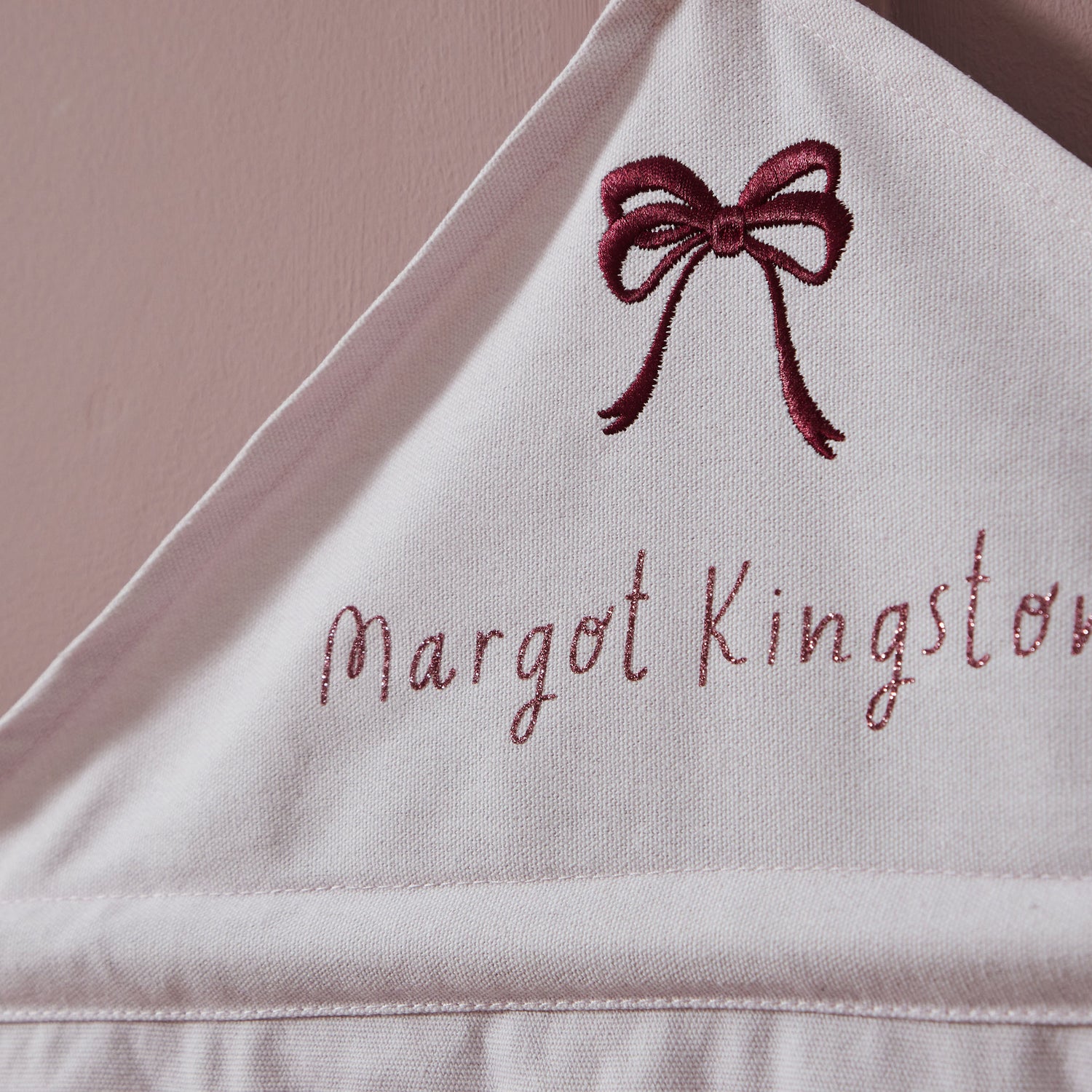 Personalised Pink Fabric Hanging Advent Calendar
