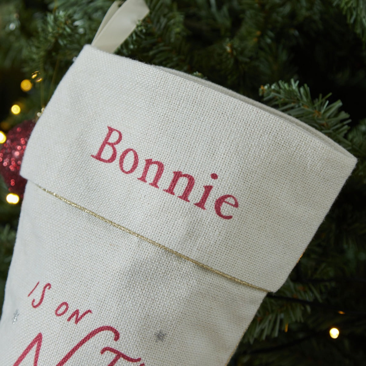 Personalised Nice List Small Gift Stocking