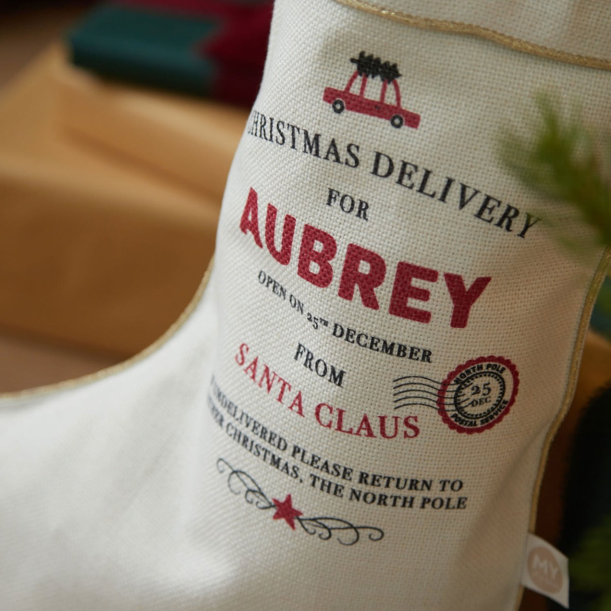 Personalised Small Special Delivery Christmas Stocking