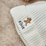 Personalised Gingerbread Ecru Beanie