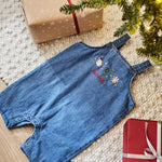 Personalised Christmas Character Design Denim Dungarees