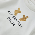 Personalised Big Sibling Antler Ecru Sweatshirt
