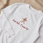 Personalised Gingerbread Family Ecru Adult Sweatshirt 