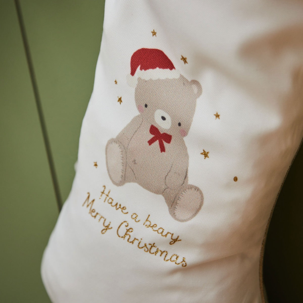 Personalised Biscuit Bear Christmas Stocking