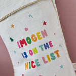 Personalised Multi Coloured Small Christmas Stocking