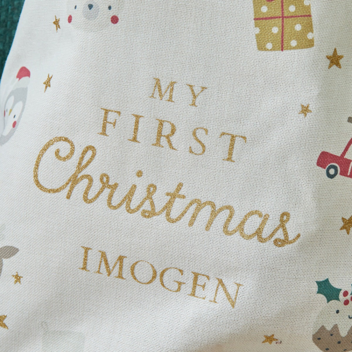 Personalised My 1st Christmas Cream Gift Sack