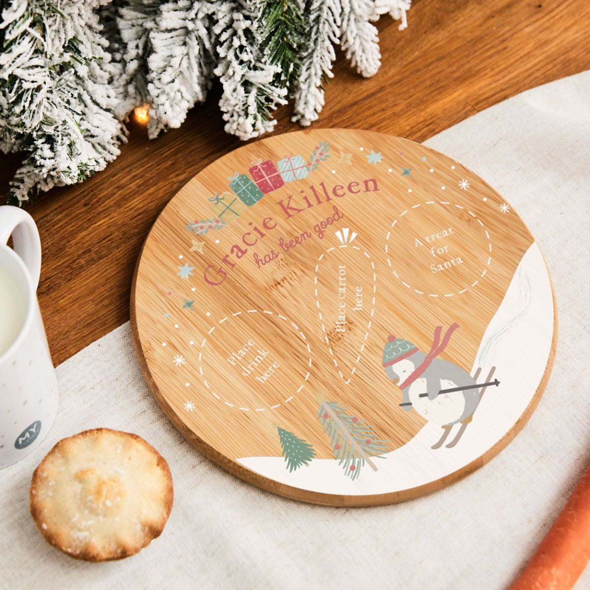 Personalised Penguin Christmas Santa Platter