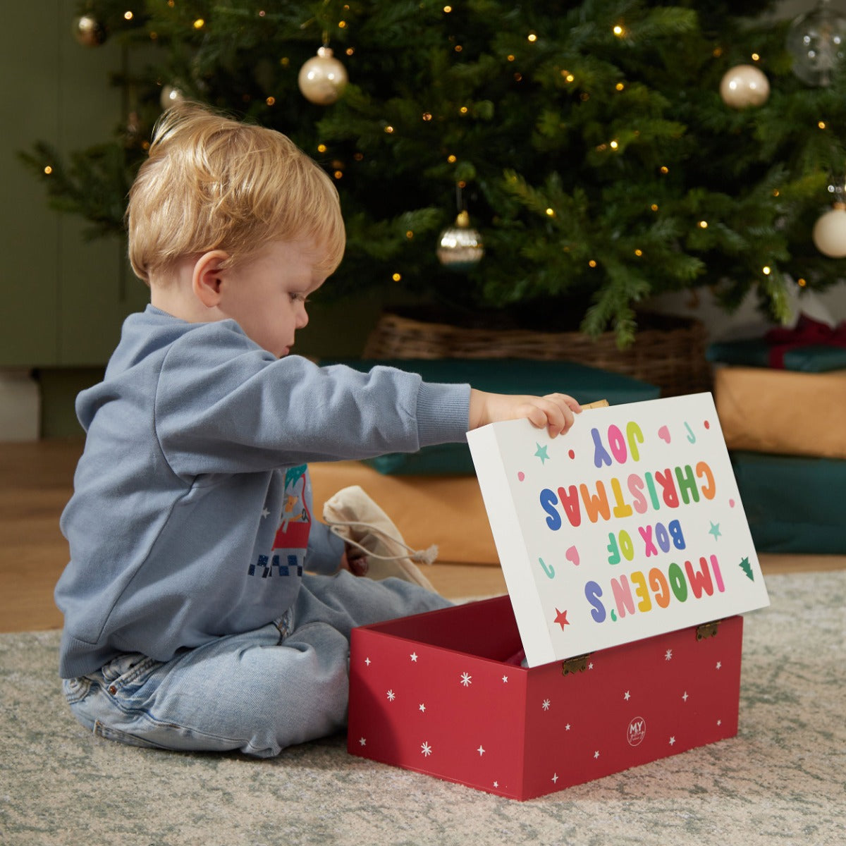 Personalised Red Christmas Eve Box FSC®
