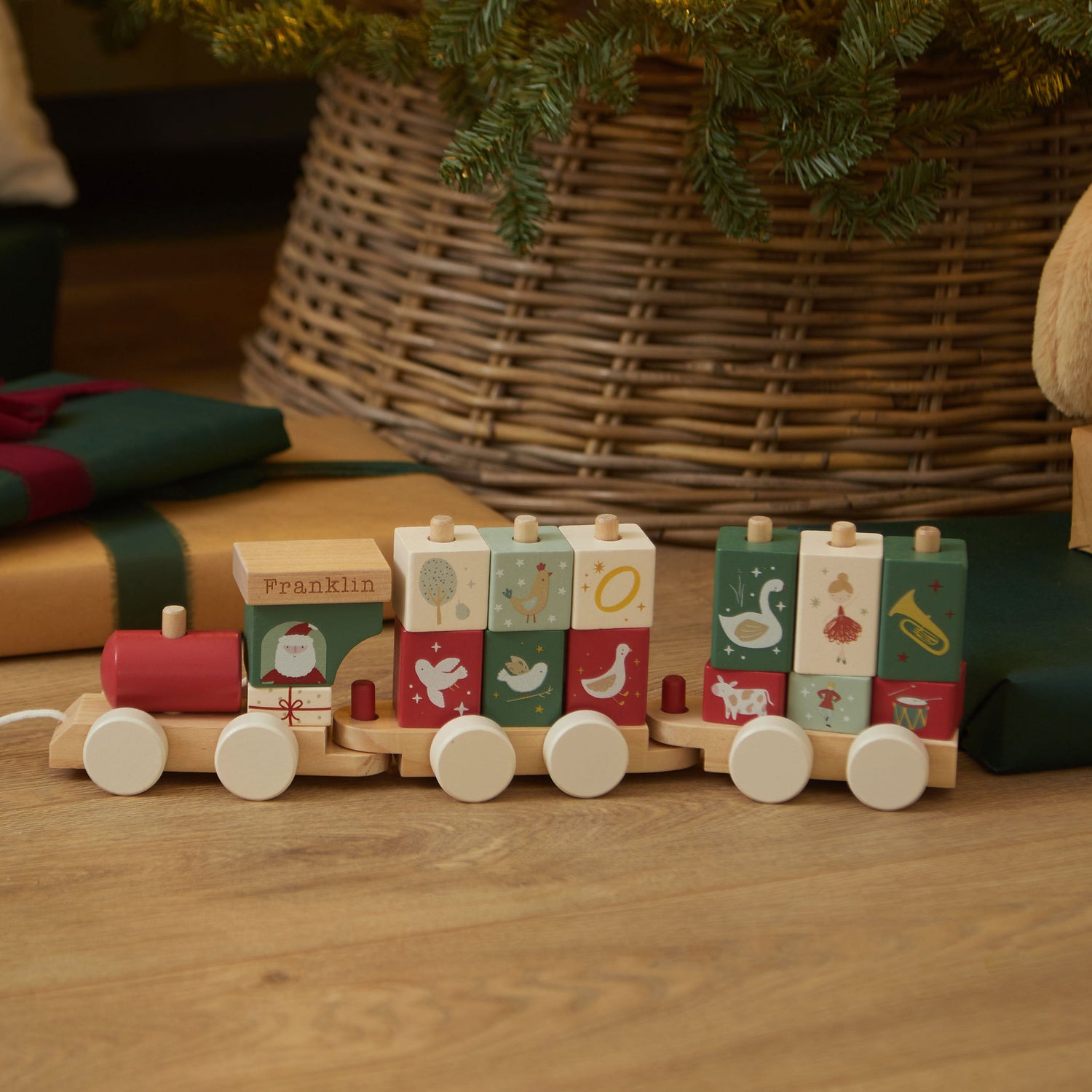 Personalised Wooden 12 Days of Christmas Pull Along Train FSC®