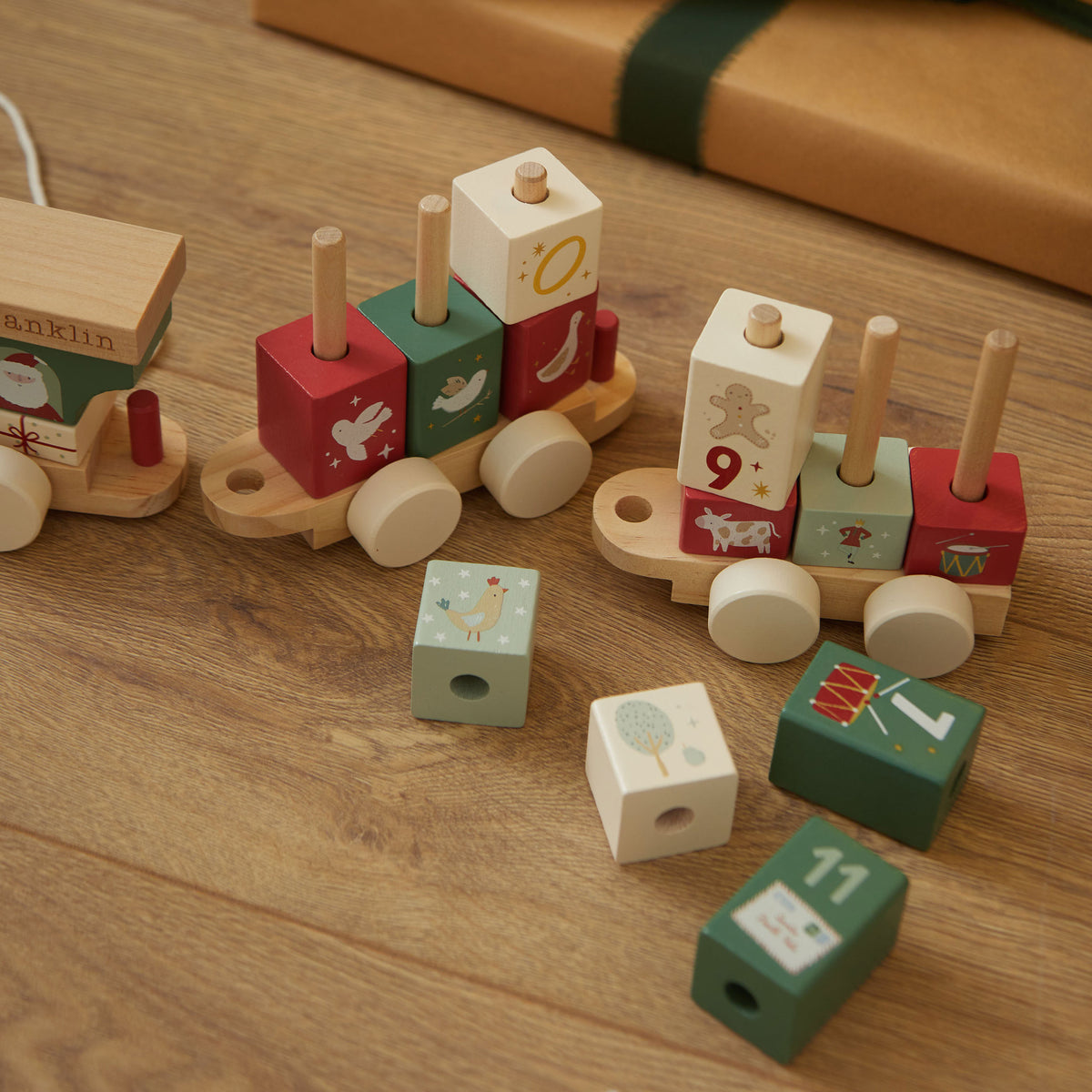 Personalised Wooden 12 Days of Christmas Pull Along Train FSC®
