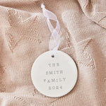 Personalised Family Round Ceramic Hanging Decoration
