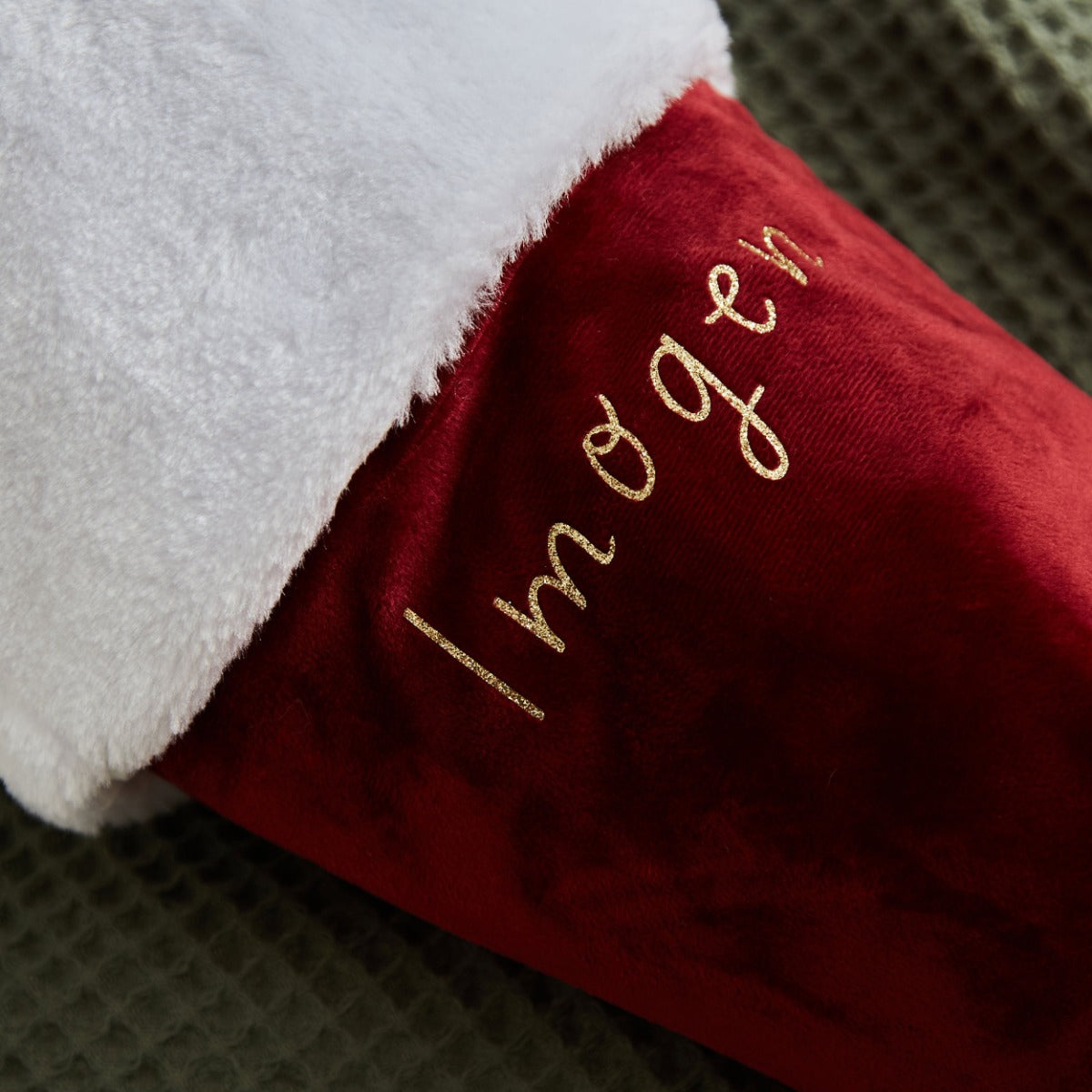 Personalised Red Velvet Name Gift Stocking 