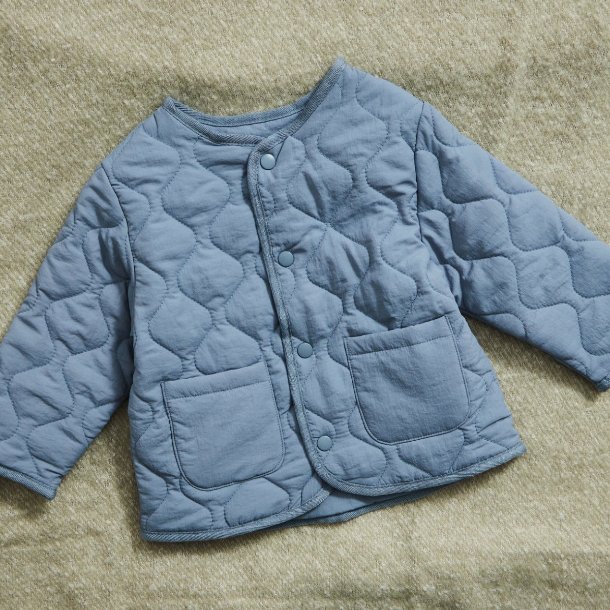 Personalised Back Name Blue Quilted Jacket 