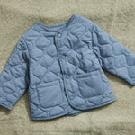 Personalised Back Name Blue Quilted Jacket 