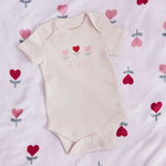 Personalised Little & Loved Three Tulips Pink Bodysuit