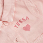 Personalised Pink Heart Denim Jacket 