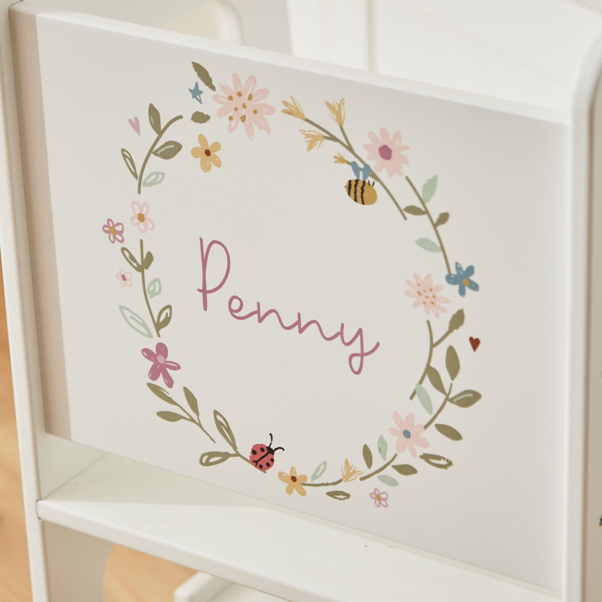 Personalised Woodland Wonder Wooden Toddler Tower Stool FSC®