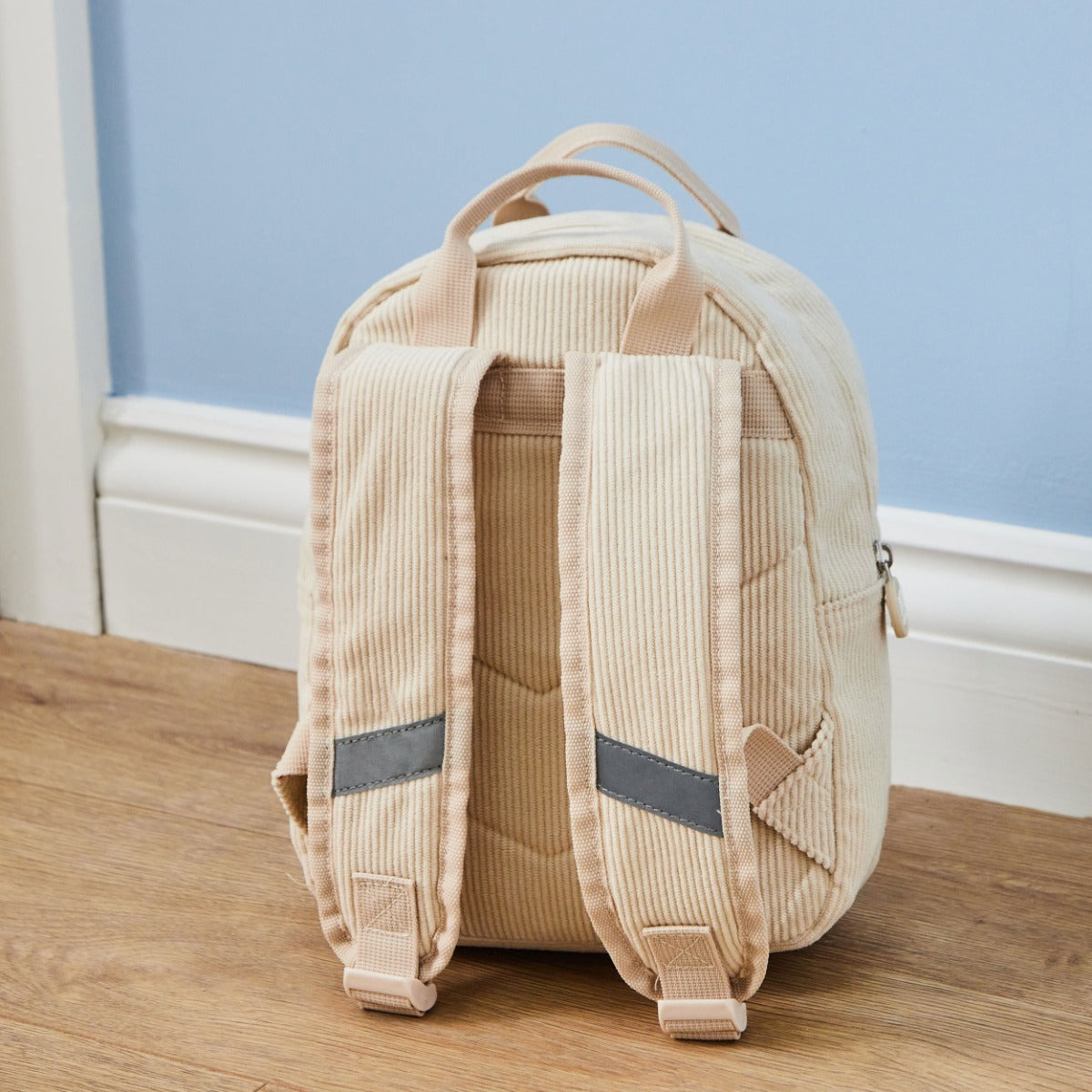 Personalised Ecru Cord Duck Family Mini Backpack 
