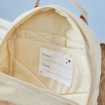 Personalised Ecru Cord Duck Family Mini Backpack 