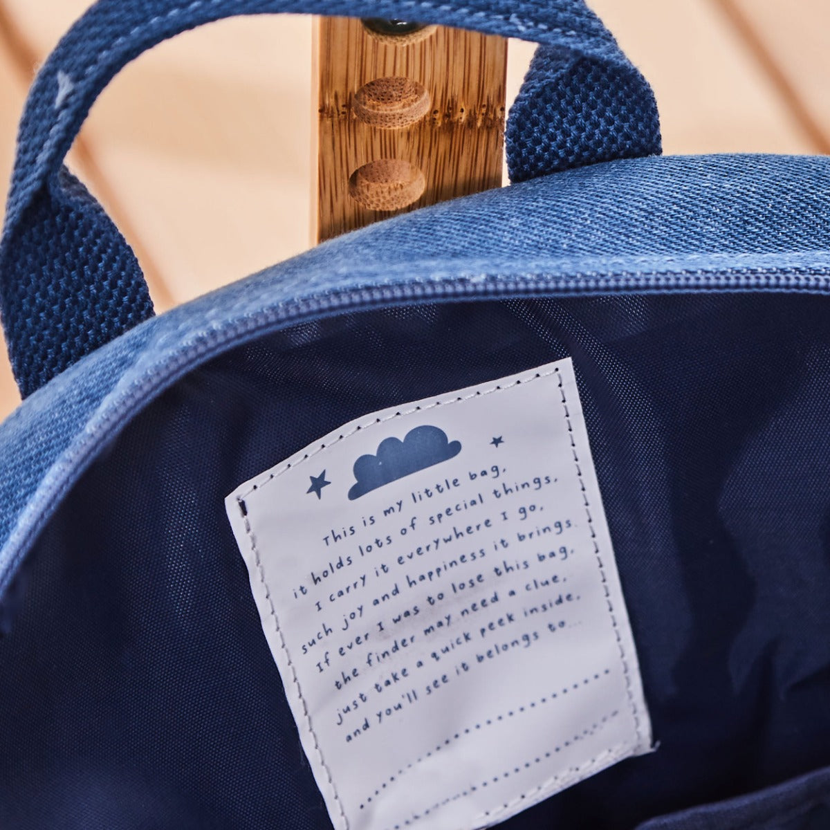 Personalised Bumblebee Medium Denim Backpack 
