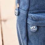 Personalised Bumblebee Medium Denim Backpack 