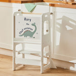 Personalised Chef-Osaurus Wooden Toddler Tower Stool FSC®