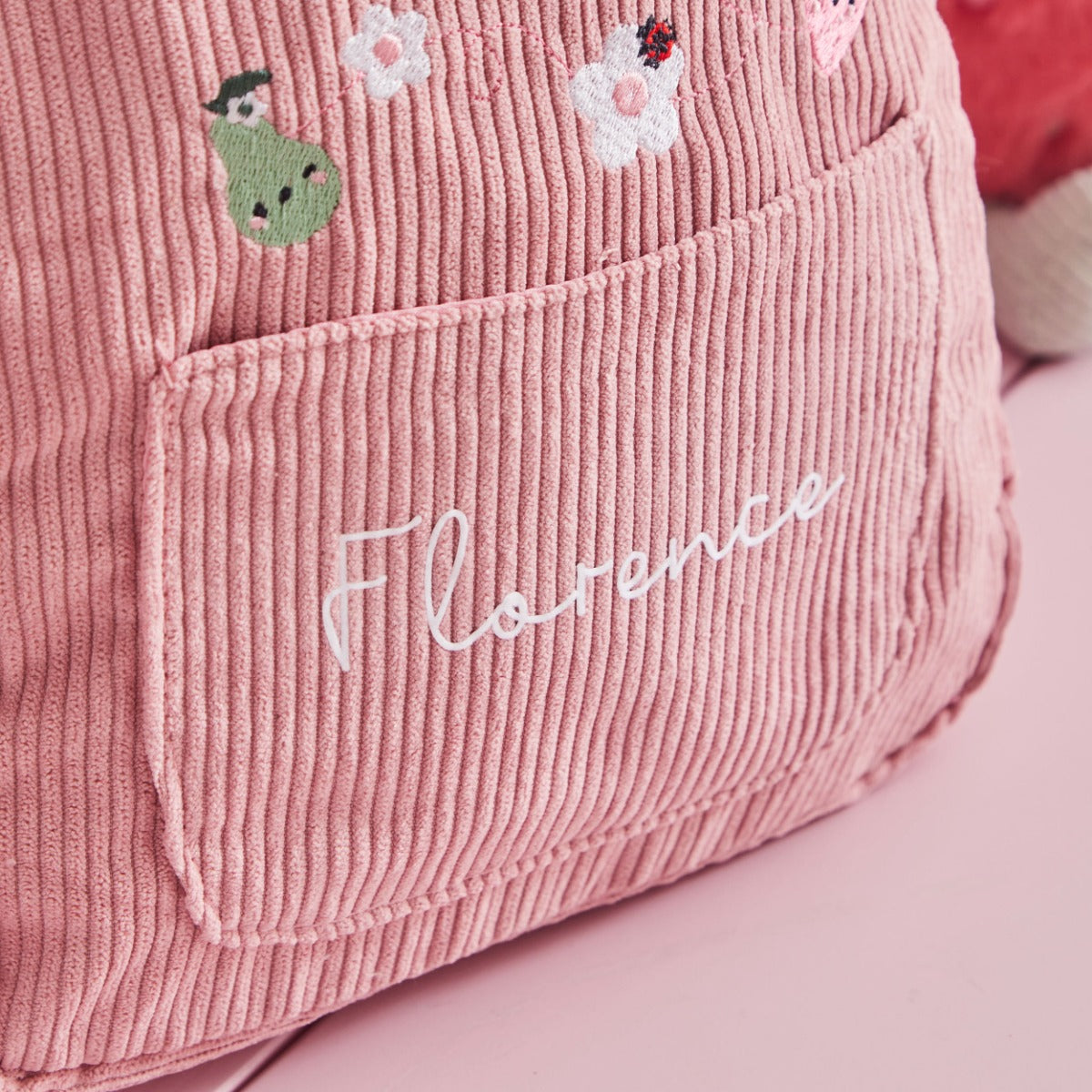 Personalised Bloom & Blossom Pink Mini Cord Backpack