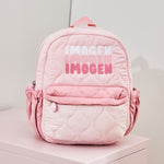 Personalised Bubble Gradient Name Pink Medium Quilted Backpack