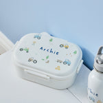 Personalised Neutral Tractor Farm Print Lunch Box