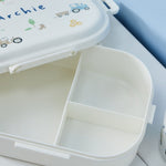 Personalised Neutral Tractor Farm Print Lunch Box