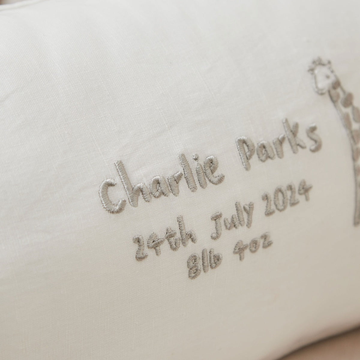 Personalised Cuddle Club Embroidered Linen Cushion