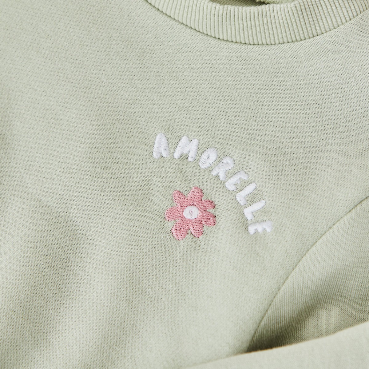 My Kids Personalised Pink Flower Sage Sweatshirt 