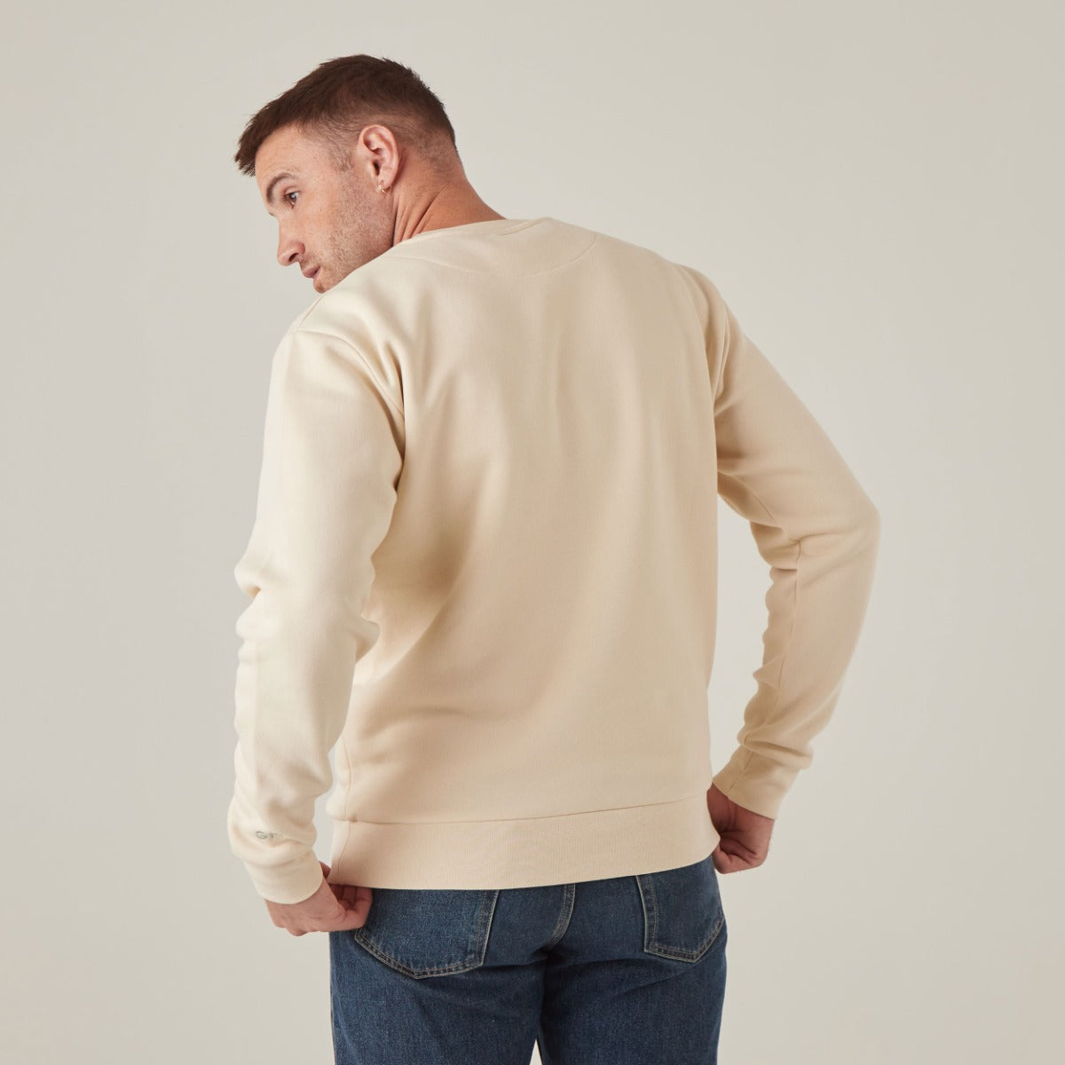 Personalised Men's Limited Edition Cream Slim-Fit Sweatshirt 