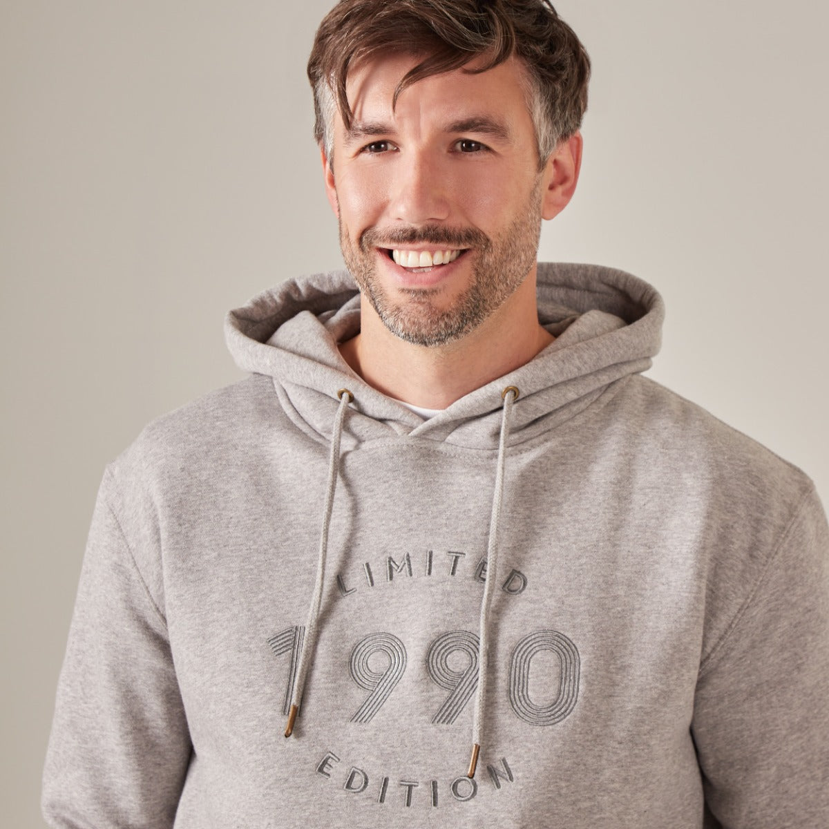 Personalised Men's Grey Limited Edition Birth Year Hoodie by Made Yours