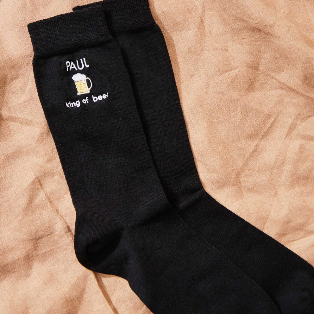 Personalised Beer Black Socks