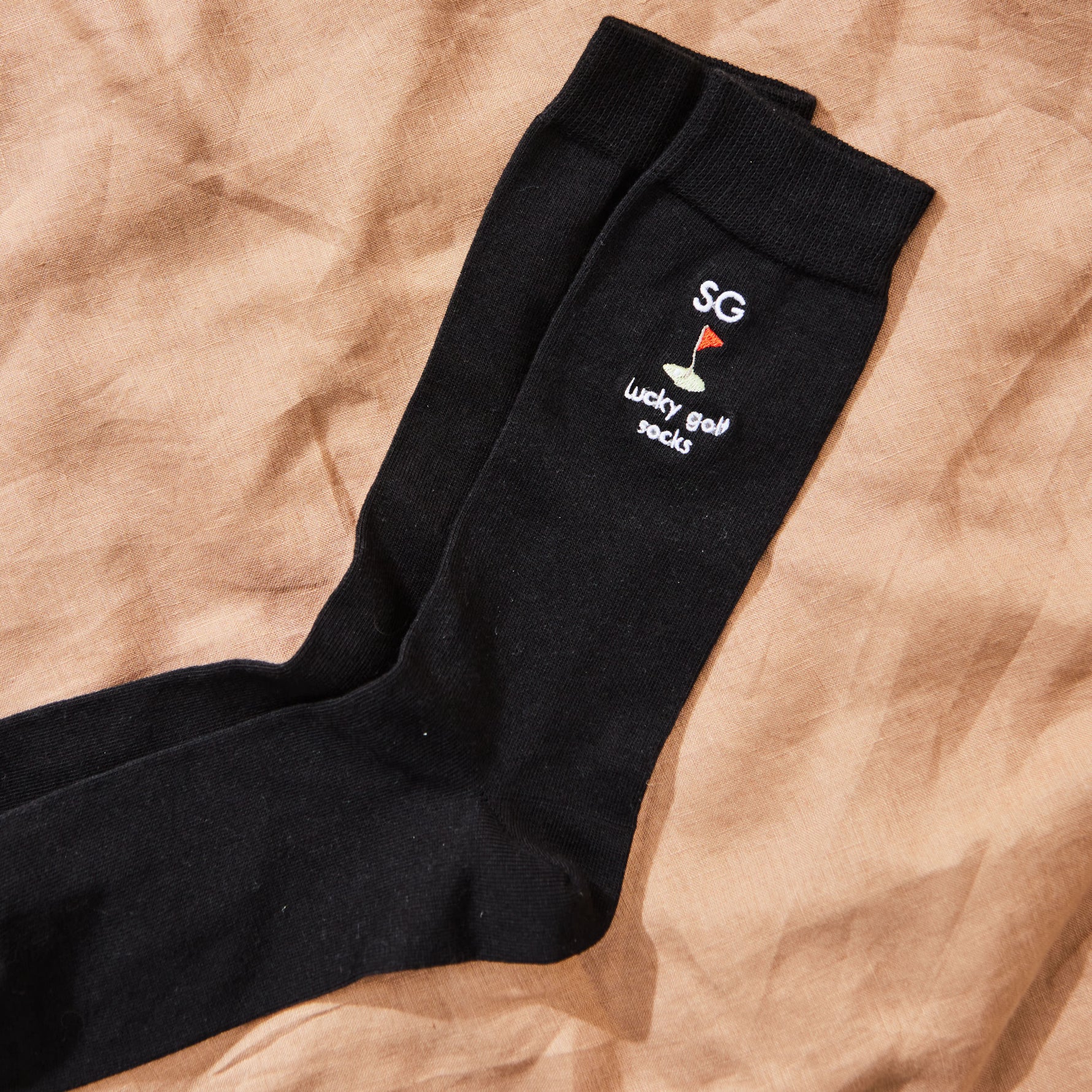 Personalised Golfer Black Socks by Made Yours