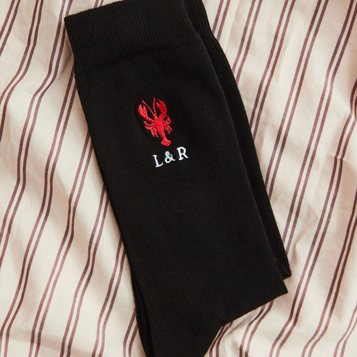 Personalised Embroidered Lobster Logo Socks 