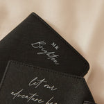 Personalised Black 'Mr' Passport and Luggage Tag Travel set