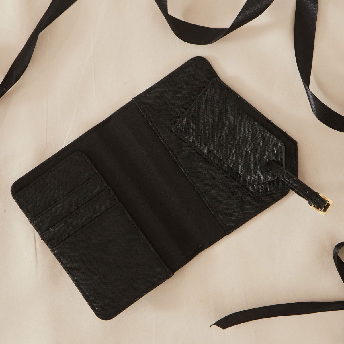 Personalised Black 'Mr' Passport and Luggage Tag Travel set