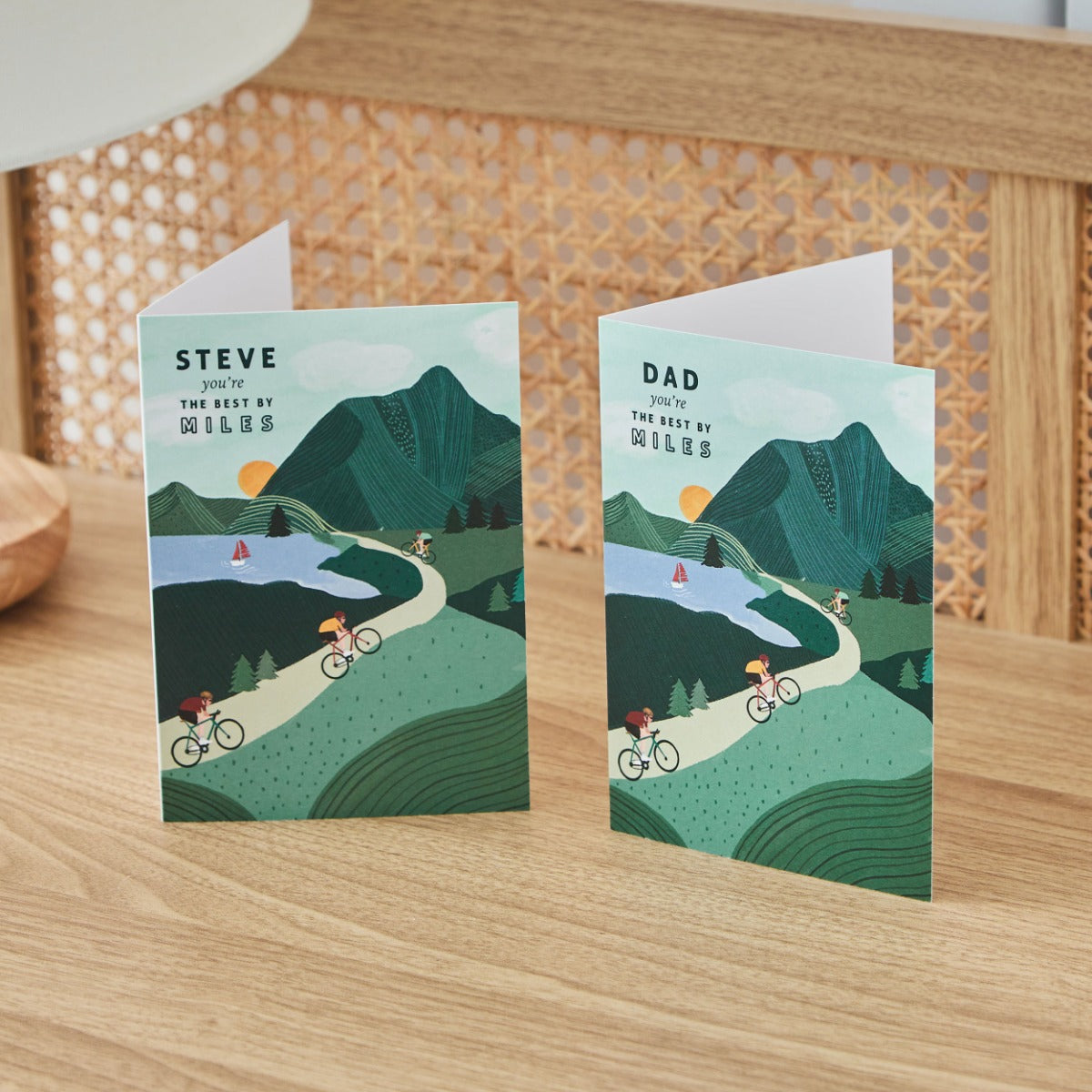 Personalised The Best By Miles Bike Greeting Card 