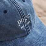 Personalised Family Vintage Cap in Denim Blue 