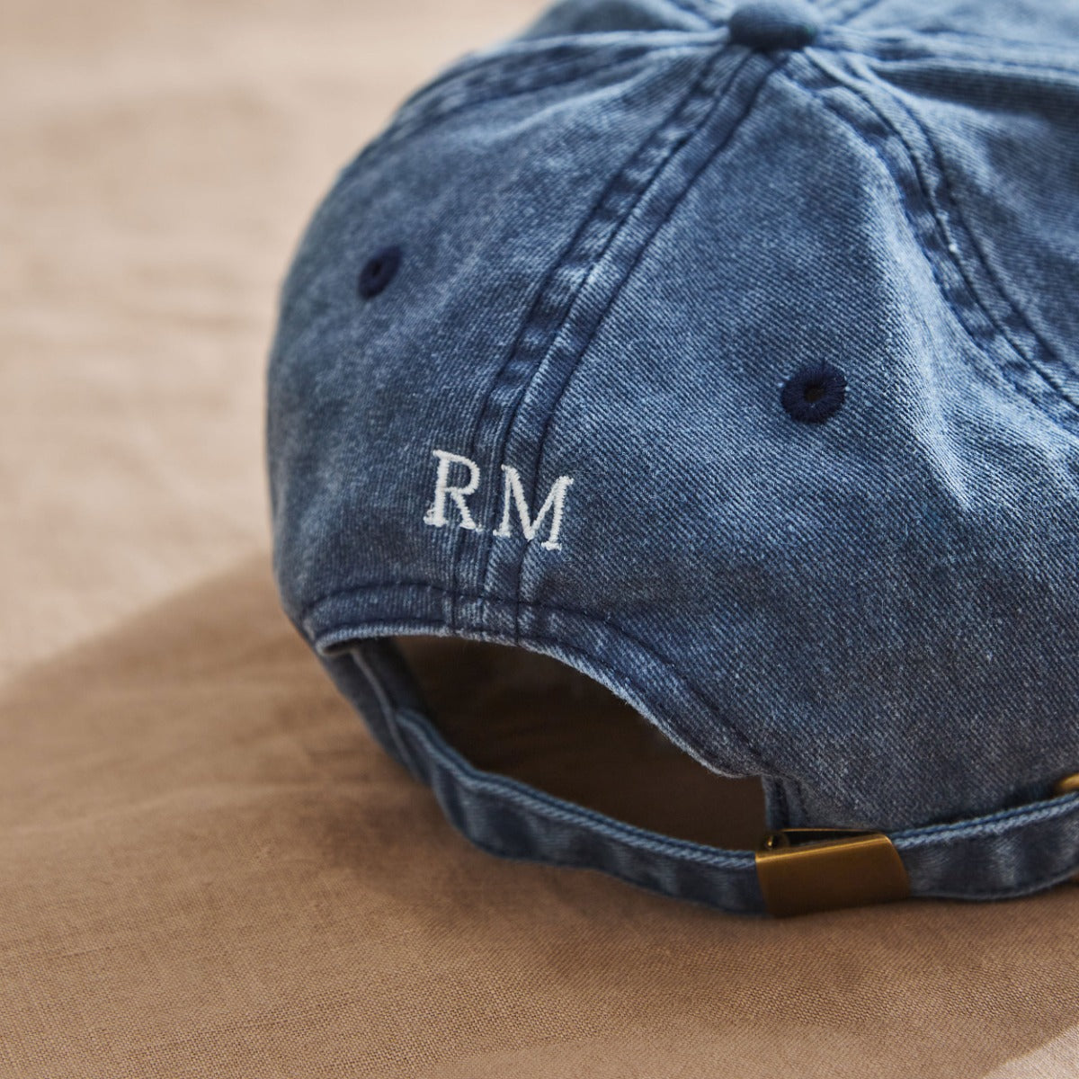 Personalised Family Vintage Cap in Denim Blue 