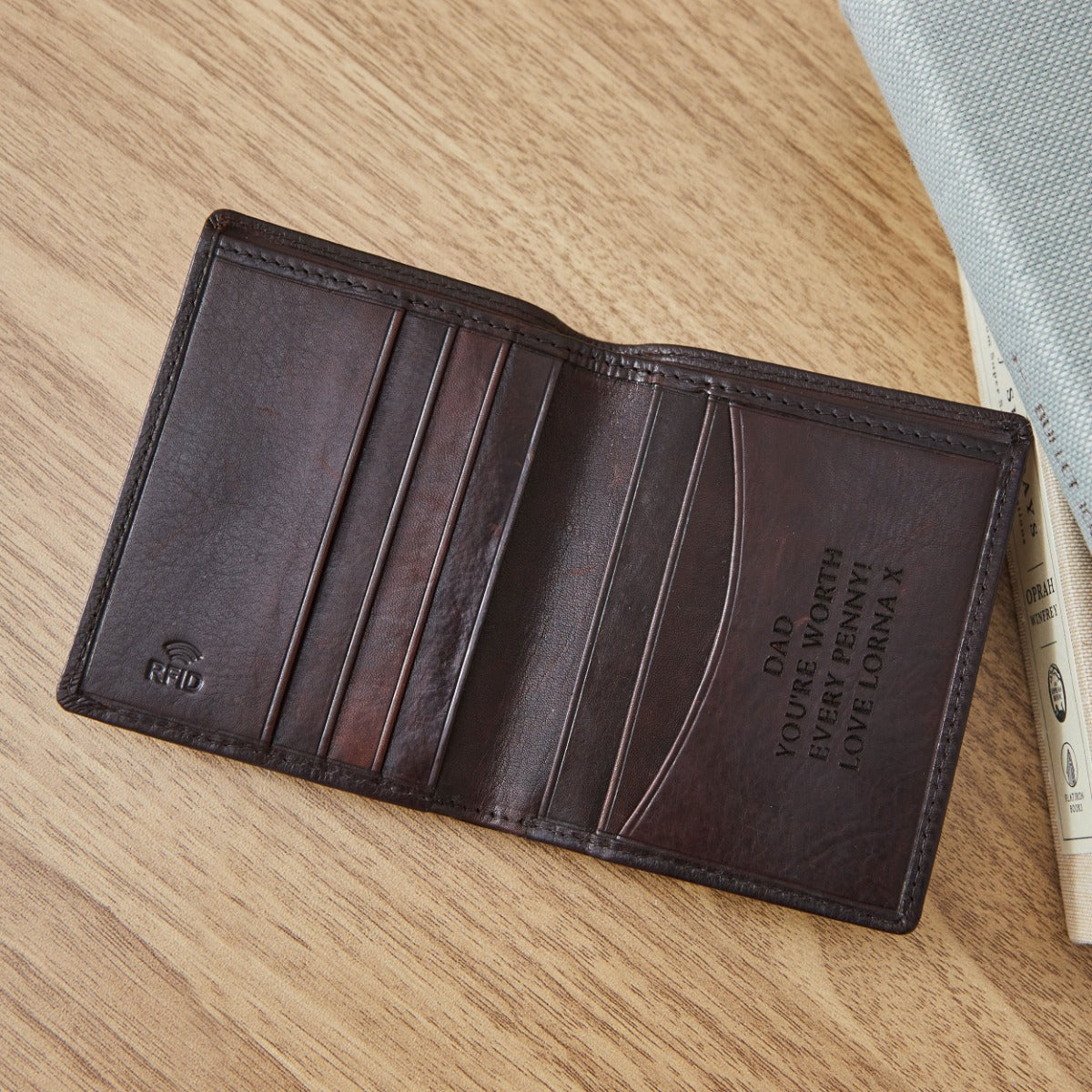 Personalised Brown Wallet 